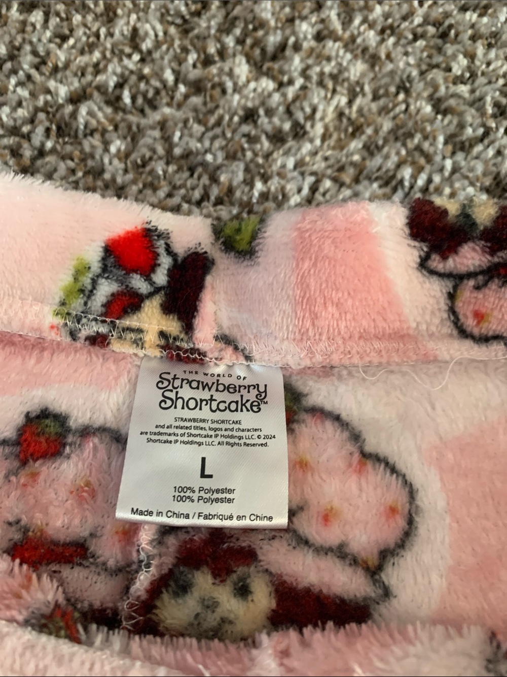 Plush Floral & Strawberry Sleep Shorts with Red Bow - Picture 2 of 3